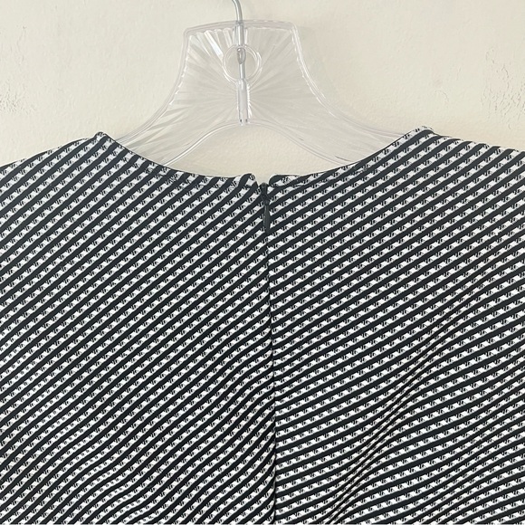 Theory Black White Claymont Rijik Check Stripe Stretch Sheath Dress - Picture 8 of 16